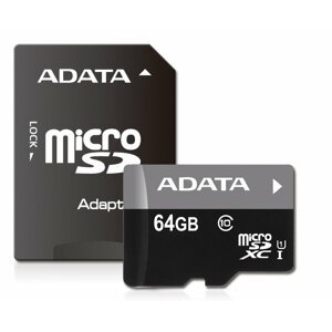 Paměťová karta ADATA Premier 64GB microSDXC, UHS-I CL10 A1 s adaptérem