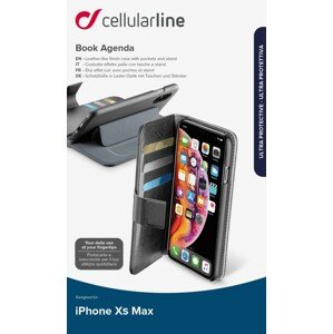 CellularLine Book Agenda flipové pouzdro pro Apple iPhone XS Max, černá