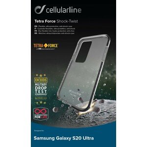 Pouzdro Cellularline Tetra Force Shock-Twist pro Samsung Galaxy S20 Ultra, transparentní