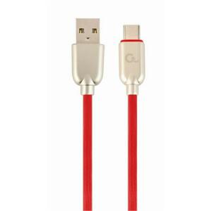 Datový kabel CABLEXPERT USB 2.0 AM na Type-C kabel, 2m, pogumovaný, červená