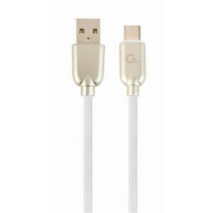 Datový kabel CABLEXPERT USB 2.0 Type-C kabel, 2m, pogumovaný, bílá