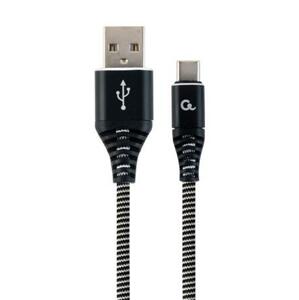 Datový kabel CABLEXPERT USB 2.0 Type-C kabel, 2m, opletený, černo-bílá