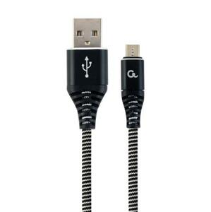 Datový kabel CABLEXPERT USB 2.0 AM na MicroUSB, 1m, opletený, černo-bílá