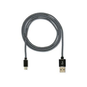 Datový kabel CUBE1 nylon USB > microUSB, 2m, černá