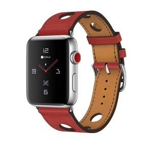 Kožený řemínek COTEetCI Fashion Leather Band pro Apple Watch 42/44mm, červená