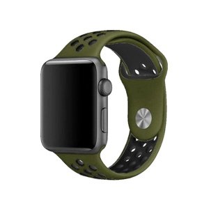 Silikonový řemínek COTEetCI Sports Dot Band pro Apple Watch 42/44mm, tmavě zelená-černá