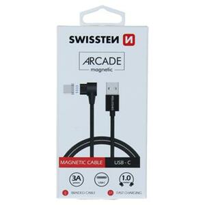 Datový kabel SWISSTEN ARCADE magnetic USB / USB-C 1,2m black