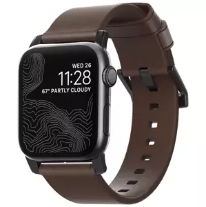 Řemínek NOMAD - Leather Strap Modern Apple Watch 42/44MM Black