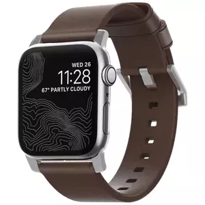 Řemínek NOMAD - Leather Strap Modern Apple Watch 42mm, Silver