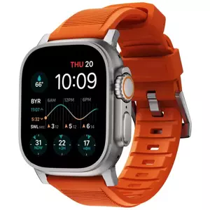 Řemínek Nomad Rugged Strap, orange/silver - Apple Watch Ultra (49mm) 8/7 (45mm)/6/SE/5/4 (44mm)/3/2/1 (42mm) (NM01287285)