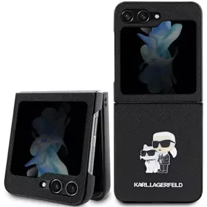 Kryt Karl Lagerfeld KLHCZF5SAKCNPK Samsung Galaxy Z Flip5 F731 hardcase black Saffiano Karl&Choupette Pin (KLHCZF5SAKCNPK)