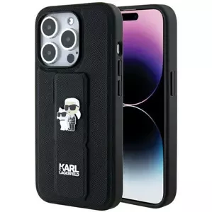 Kryt Karl Lagerfeld KLHCP13LGSAKCPK iPhone 13 Pro / 13 6.1" black hardcase Gripstand Saffiano Karl&Choupette Pins (KLHCP13LGSAKCPK)