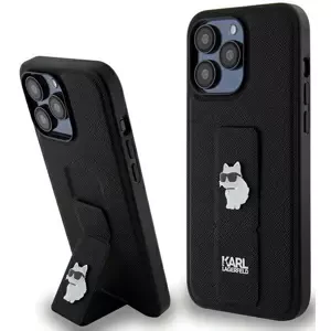 Kryt Karl Lagerfeld KLHCP13XGSACHPK iPhone 13 Pro Max 6.7" black hardcase Gripstand Saffiano Choupette Pins (KLHCP13XGSACHPK)