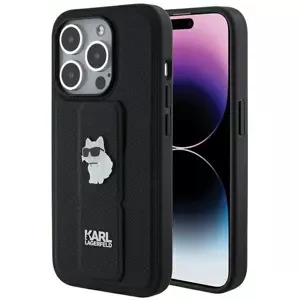 Kryt Karl Lagerfeld KLHCP14LGSACHPK iPhone 14 Pro 6.1" black hardcase Gripstand Saffiano Choupette Pins (KLHCP14LGSACHPK)