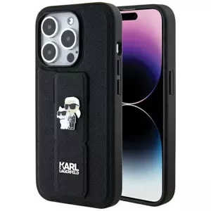 Kryt Karl Lagerfeld KLHCP14LGSAKCPK iPhone 14 Pro 6.1" black hardcase Gripstand Saffiano Karl&Choupette Pins (KLHCP14LGSAKCPK)
