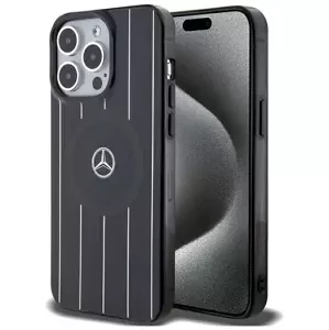 Kryt Mercedes MEHMP15X23HRSK iPhone 15 Pro Max 6.7" black hardcase Double Layer Crossed Lines MagSafe (MEHMP15X23HRSK)