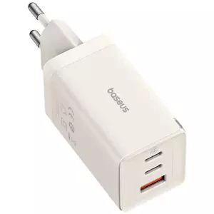 Nabíječka Baseus Wall charger GaN5 2x USB-C + USB, 65W + cable 1m (white)
