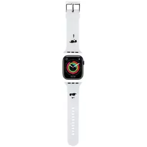 Řemínek Karl Lagerfeld Strap KLAWMSLKCNH Apple Watch 38/40/41mm white strap 3D Rubber Karl&Choupette Heads (KLAWMSLKCNH)