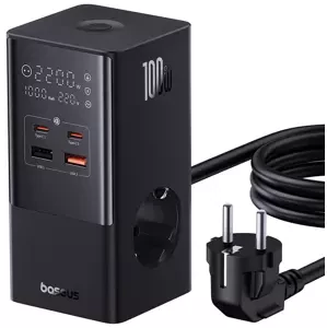 Nabíječka Baseus Wall charger / powerstrip PowerCombo 100W (black)