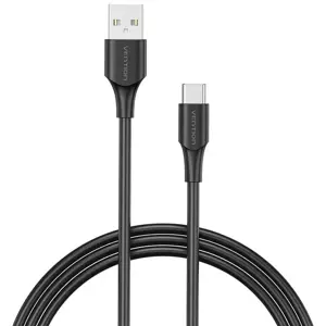 Kabel Vention USB 2.0 A to USB-C 3A cable 0.25m CTHBC black
