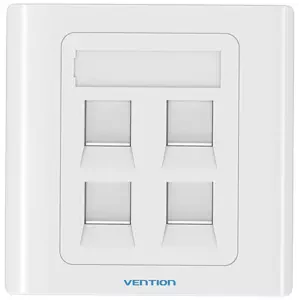 Vention 4-Port Keystone Wall Plate 86 Type IFCW0 White