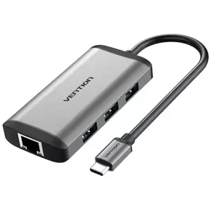 USB Hub Vention USB-C Docking Station to HDMI, 3x USB3.0, RJ45, PD 0.15m CNCHB, gray