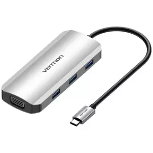 USB Hub Vention USB-C Docking Station to HDMI, VGA, 3x USB 3.0, PD 0.15m TOIHB (gray)