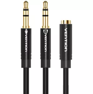 Kabel Vention 2x 3.5mm Audio Cable 0.3m BBUBY Black