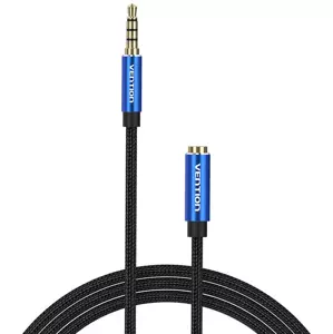 Kabel Vention TRRS 3.5mm Male to 3.5mm Female Audio Extender 2m BHCLH Blue