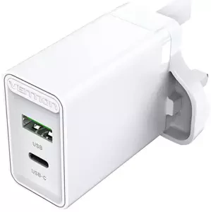 Nabíječka Vention USB(A+C) Wall Charger FBBW0-UK (18W/20W) UK White
