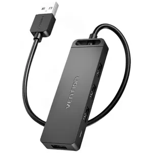 USB Hub Adapter USB 2.0 4-Port Hub with Power Vention CHMBF 1m Black