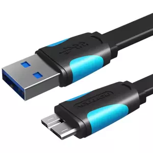 Kabel Flat USB 3.0 A to Micro-B cable Vention VAS-A12-B150 1.5m Black