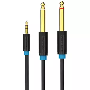 Kabel Vention Audio Cable TRS 3.5mm to 2x 6.35mm BACBJ 5m Black
