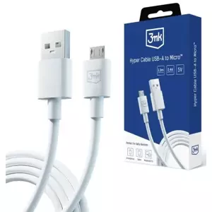 Kabel 3MK Hyper Cable USB-A - Micro USB 1.2m 5V 2.4A White Cable