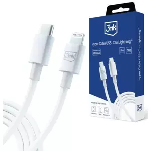 Kabel 3MK Hyper Cable USB-C - Lightning 20W 1.2m White Cable