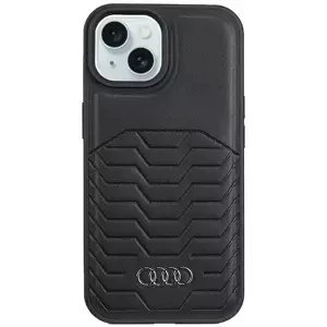 Kryt Audi Synthetic Leather MagSafe iPhone 15 6.1" black hardcase AU-TPUPCMIP15-GT/D3-BK (AU-TPUPCMIP15-GT/D3-BK)
