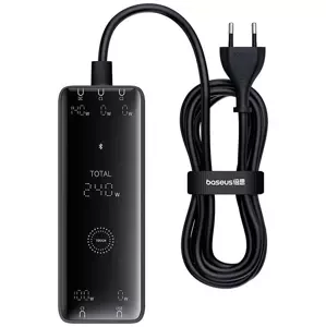 Nabíječka Baseus Digital Charger GaN , 3x USB-C + USB + DC, 240W + cable1m (black)