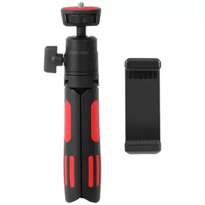 Stativ PULUZ Selfie Stand Tripod with Phone Clamp for Smartphones (Red)
