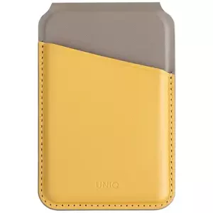 Peněženka UNIQ Lyden DS magnetic RFID wallet and phone stand yellow-grey (UNIQ-LYDENDS-CYELFGRY)