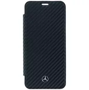 Pouzdro Mercedes - Samsung Galaxy S9 G960 Booklet Case Dynamic Line Carbon - Black (MEFLBKS9CFBK)