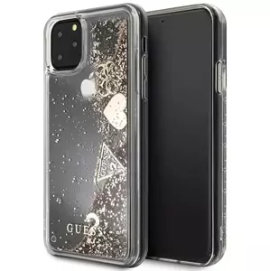 Kryt Guess iPhone 11 Pro Max gold hard case Glitter Hearts (GUHCN65GLHFLGO)