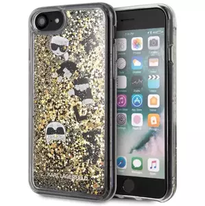 Kryt Karl Lagerfeld iPhone 7/8 black & gold hard case Glitter (KLHCI8ROGO)