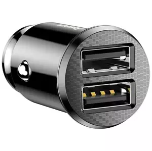 Nabíječka do auta Baseus Grain Car Charger 2x USB 5V 3.1A - black (6953156276512)