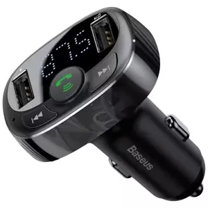 Nabíječka do auta Baseus FM Transmitter Bluetooth 2xUSB microSD -Black (6953156288287)