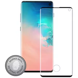 Ochranné sklo Eiger 3D GLASS Case Friendly Tempered Glass Screen Protector for Samsung Galaxy S10 in Clear/Black