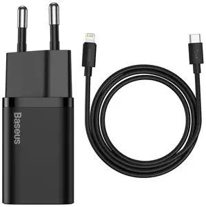 Nabíječka Baseus Super Si Quick Charger 1C 20W with USB-C cable for Lightning 1m (black) (6953156230057)