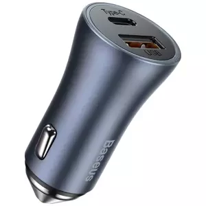 Nabíječka do auta Baseus Golden Contactor Pro car charger, USB + USB-C, QC4.0+, PD, SCP, 40W (gray) (6953156201934)