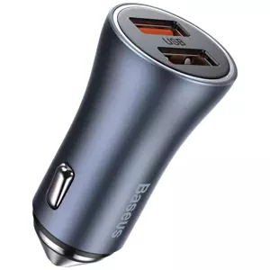 Nabíječka do auta Baseus Golden Contactor Pro car charger, 2x USB, QC SCP, 40W (gray) (6953156201972)