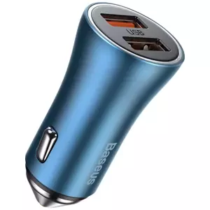 Nabíječka do auta Baseus Golden Contactor Pro car charger, 2x USB, QC SCP, 40W (blue) (6953156201989)