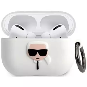 Pouzdro Karl Lagerfeld KLACAPSILGLWH AirPods Pro cover white Silicone Ikonik (KLACAPSILGLWH)